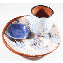 Çini Evi Mavi Zemin Toprak Kahve Fincanı