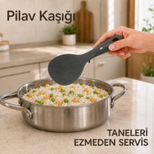 Ivory Silikon Pilav Kaşığı Yapışmaz Tencere Uyumlu Ergonomik Saplı Hijyenik Dayanaklı Servis Kaşığı Sariva Home