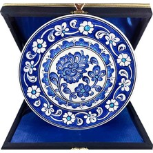 Çini Evi Iznik Çini Tabak  Mavi Beyaz Hatayi Desenli 18 cm