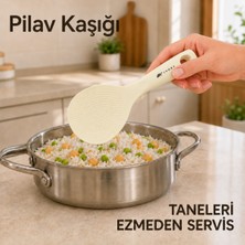 Ivory Silikon Pilav Kaşığı Yapışmaz Tencere Uyumlu Ergonomik Saplı Hijyenik Dayanaklı Servis Kaşığı Sariva Home