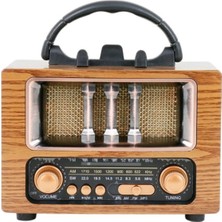 Tastech Nostaljik Radyo Şarjlı Bluetooth Hoparlör Taşınabilir Sd Kart USB Girişli Mini Speaker