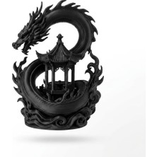 Figüro Ejderha Figürlü Pagoda Duvar Süsü 3D Baskı Dekoratif Heykel