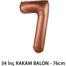 Lotus Party Kahverengi Renk 7 Rakam Folyo Balon - Kahverengi Rakam Balon 7 Yaş - 76 cm