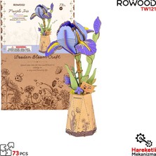 Rowood TW131 Yıldız Çiçeği Pink Dahlia Dıy Minyatür Maket Model Set Ahşap 3D Wooden Puzzle Model Kit Ahşap Maket Dekoratif Hobi Seti