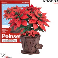 Rowood TF001 Atatürk Çiçeği Poinsettia Dıy Minyatür Maket Model Set Ahşap 3D Wooden Puzzle Model Kit Ahşap Maket Dekoratif Hobi Seti