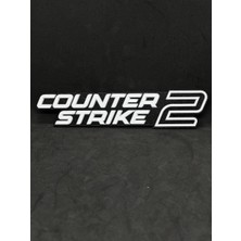 Goka 3D Craft Counter-Strike 2 (Cs2) Temalı 3D Duvar Dekoru - Siyah Beyaz - 18 cm Slim Versiyon (Çift Taraflı Bantlı)