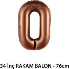 Lotus Party Kahverengi Renk 0 Rakam Folyo Balon - Kahverengi Rakam Balon 0 Yaş - 76 cm