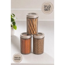 Stile Cucina 3'lü Linea Yuvarlak Saklama Kabı 1,1 Litre Bej