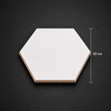 Bade Müzik Beyaz Davul Bateri Çalışma Pedi 20 cm Hexagon Sessiz Pratik Pad (Kauçuk + Mdf Taban)