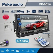 Poke 7'' Tofaş Doğan Double Teyp 4X55W 2xusb Bluetooth USB Sd Fm Aux Kamera Hediyeli App Kontrol PK-6014