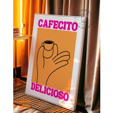 Des Vu Print Cafecito Delicioso Posteri, Kahve Temalı Çerçevesiz Poster