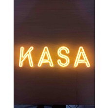 Kasa Neon LED Tabela 40X12 cm – 3D Baskı Petg – 12V Tak Çalıştır – Işıklı Kasa Yazısı