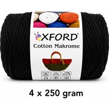 Oxford İplik Cotton Makrome 4'lü Paket NO:97910 Siyah