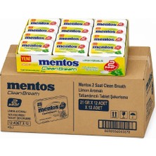 Mentos 2 Saat Clean Breath Limon Aromalı Tatlandırıcılı Tablet Şekerleme 21 gr x  12 Adet x 12 Adet