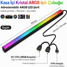 Exem Shop Kasa Içi Kristal Argb Işık Çubuğu Siyah Renk