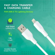 Tastech TD-CA92 USB To Lighning Ios Şarj ve Data Kablosu 3.1A Fast Charge Hızlı Şarj Uyumlu 1 Metre Kablo