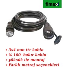 Fimaxi Elektrikli Araç Şarj Kablosu Ev Tipi Priz Uyumlu 3x4 Ttr Seyyar Uzatma