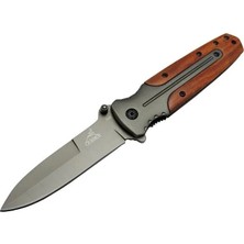 Herşey Trend GB DA59 Avcı Tip Kamp Çakısı 21 cm - Metal Ampampamp Ahşap Sap, Kemerlikli