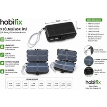 Hobifix 9 Bölmeli Askı Ipli Mini Organizer Kutu 5X10 cm – Balıkçılık, Takı, Boncuk, Iğne ve Ilaç Saklama Kutusu