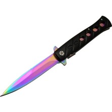 Herşey Trend Venom K033 Gökkuşağı Kamp Çakı 23CM- Yarı Otomatik, Kemerlikli