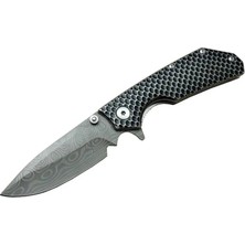 Herşey Trend Damascus Dms 2 16 Gri Kamp Çakı 21CM- Yarı Otomatik, Kemerlikli, Metal Sap