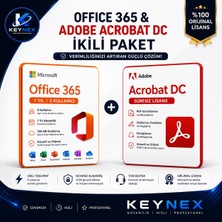 Microsoft Office 365 Aile 1 Yıl 5 Kullanıcı + Adobe Acrobat Dc Pro Süresiz Lisans | Dijital Teslimat | Windows & Mac | Ikili Paket