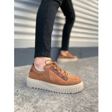 JET-502 Bold Bağcıklı Süet Erkek Günlük Sneaker Ayakkabı Skt - Taba
