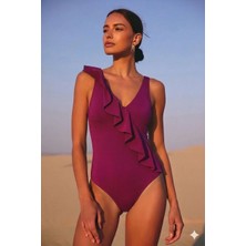 Deep Beach Volanlı Kadın Mayo Geniş Beden Aralığı