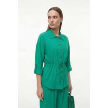 Düğmeli Tencel Takım EL-2241