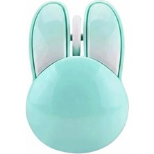 Herşey Trend Tavşan Figürlü Kablosuz Mouse Pil Dahil Etiket Hediyeli Mavi