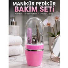 Marsilyan Pembe Tırnak Bakım Seti Cımbız Makas Tırnak Makası ve Törpü Içeren Kit