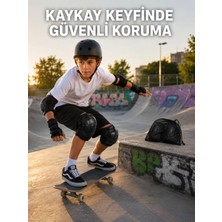 M Çocuk Koruyucu Dizlik Dirseklik ve El Bilek Koruyucu Seti 2 Adet Siyah