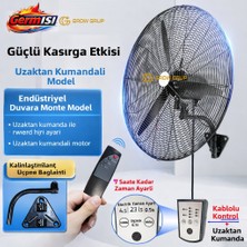 Germisi 26 Inç 70 cm Duvartipi Uzaktan Kumandali 200WATT Turbo Motor Endüstriyel Sanayi Vantilatör