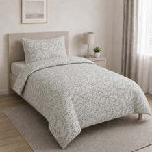 Freyja Home %100 Pamuk Tek Kişilik Lastikli Çarşaflı Nevresim Takımı | Sarmaşık Yeşil