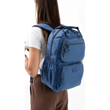 571 Collections Çanta Ultra Hafif Şik ve Su Geçirmez Orta Boy Sırt Çantası Mavi Model: (571-13-9F)
