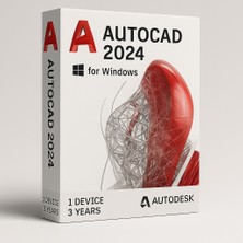 Autodesk AutoCAD 2024 (Windows Uyumlu) - 1 Pc 3 Yıl Serial Key (Kısıtlamasız Sürüm)
