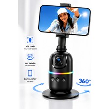 Raylax Gimbal Telefon Sabitleyici Yüz Takibi Yapan 360° Dönen Selfie ve Video Çekimi Için Akıllı Tripod