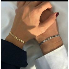 C&On Design Kişiye Özel Isim Yazılı Italyan Zincir Çift Bilekliği - 2'li Sevgili Seti