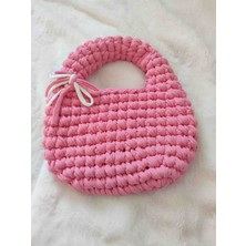 Elaraknits Handmade Pembe Örgü El Çantası