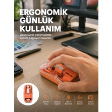 Şeffaf Kablosuz Mouse Bluetooth Bağlantılı Sessiz Tıklama Yeni Nesil