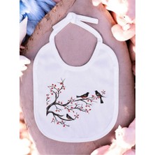 Lili Hediyelik Dalda Kuşlar Baskılı 2 Adet Bebek Mama Önlüğü