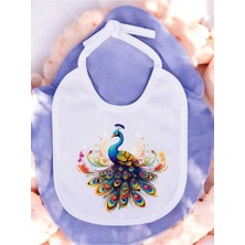 Lili Hediyelik Tavus Kuşu Baskılı 2 Adet Bebek Mama Önlüğü
