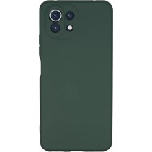 Newface Xiaomi Mi 11 Lite Kılıf Nano Içi Kadife Silikon - Koyu Yeşil
