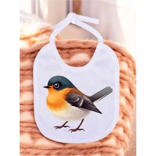 Lili Hediyelik Tatlı Kuş Baskılı 2 Adet Bebek Mama Önlüğü