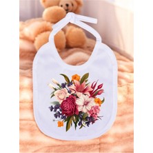 Lili Hediyelik Çiçekler Baskılı 2 Adet Bebek Mama Önlüğü
