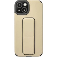 Newface Apple iPhone 14 Plus Kılıf Mega Standlı Silikon - Gold