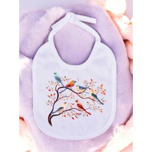 Lili Hediyelik Daldaki Kuşlar Baskılı 2 Adet Bebek Mama Önlüğü