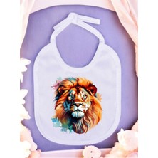 Lili Hediyelik Modern Aslan Baskılı 2 Adet Bebek Mama Önlüğü