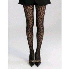 My Balli Store Leopar Desenli Siyah Külotlu Çorap - Iddialı ve Şık Tasarım