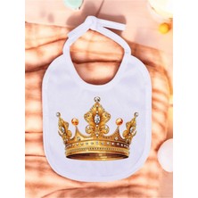Lili Hediyelik Kral Tacı Baskılı 2 Adet Bebek Mama Önlüğü